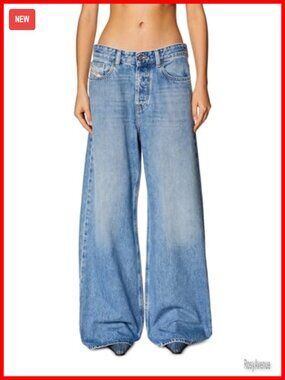 Relaxed Oversized Low Rise Wide Leg Jeans Dropped Crotch Fixed Denim